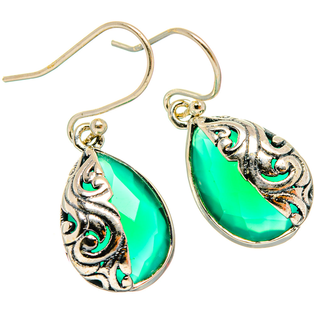 Green Onyx Earrings handcrafted by Ana Silver Co - EARR427274 - Photo 2
