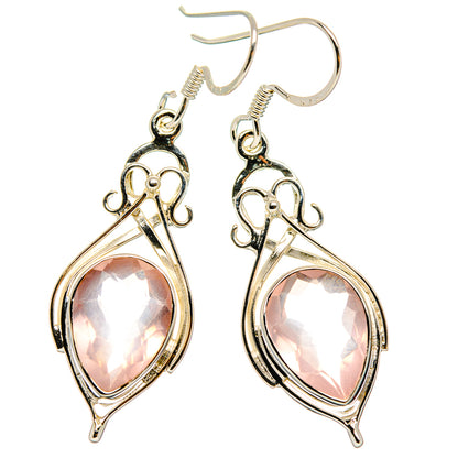 Rose Quartz Earrings handcrafted by Ana Silver Co - EARR427281 - Photo 2