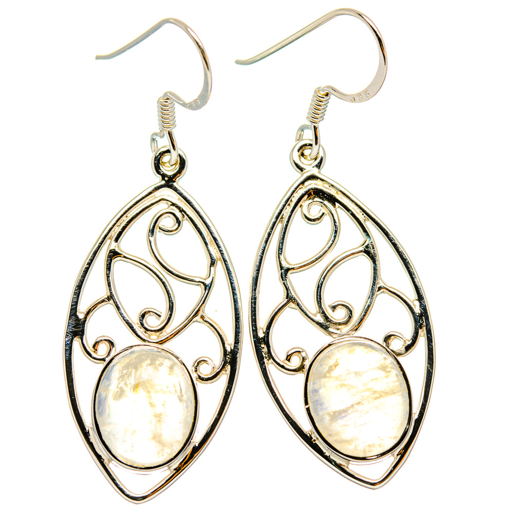 Rainbow Moonstone Earrings handcrafted by Ana Silver Co - EARR427289 - Photo 2