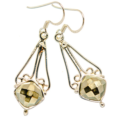 Pyrite Earrings handcrafted by Ana Silver Co - EARR427293 - Photo 2