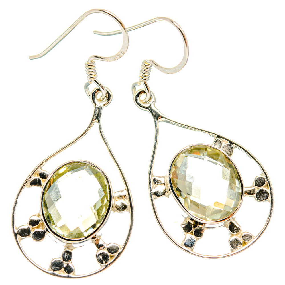 Green Amethyst Earrings handcrafted by Ana Silver Co - EARR427297 - Photo 2