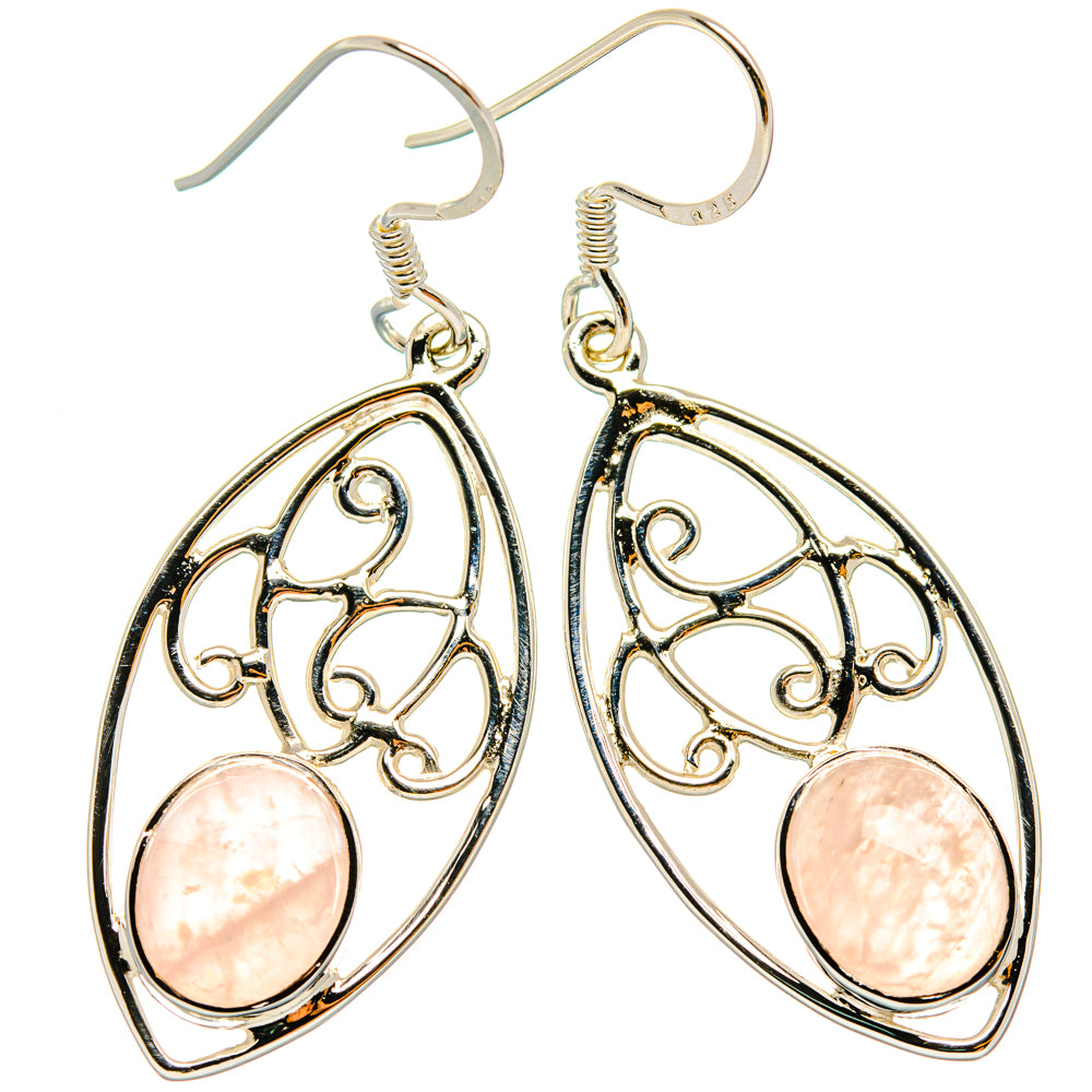 Rose Quartz Earrings handcrafted by Ana Silver Co - EARR427298 - Photo 2
