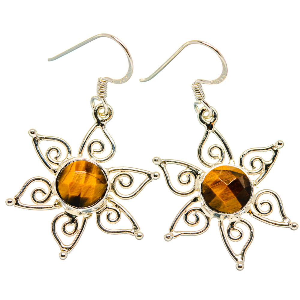 Tiger Eye Earrings handcrafted by Ana Silver Co - EARR427301 - Photo 2