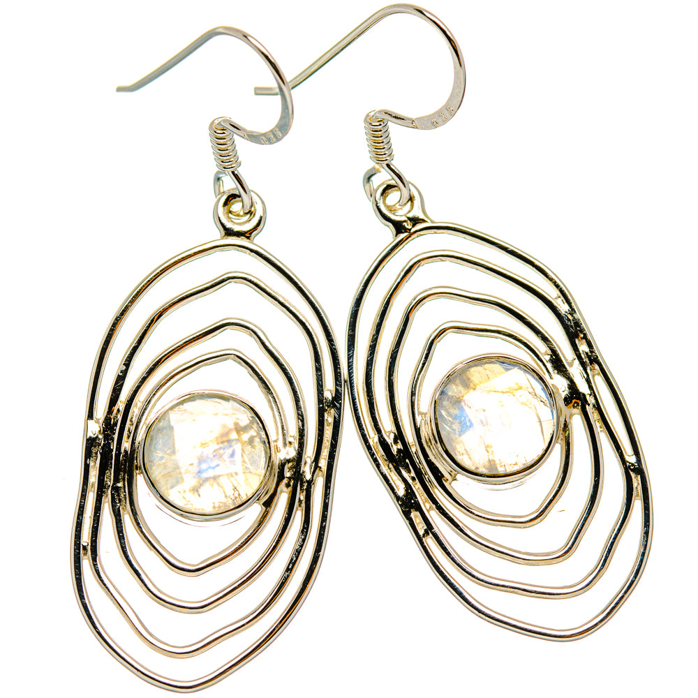 Rainbow Moonstone Earrings handcrafted by Ana Silver Co - EARR427304 - Photo 2