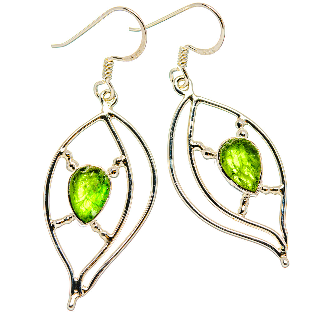 Green Tourmaline Earrings handcrafted by Ana Silver Co - EARR427305 - Photo 2