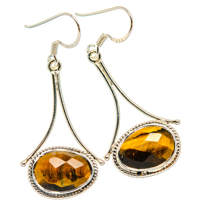 Tiger Eye Earrings handcrafted by Ana Silver Co - EARR427327 - Photo 2