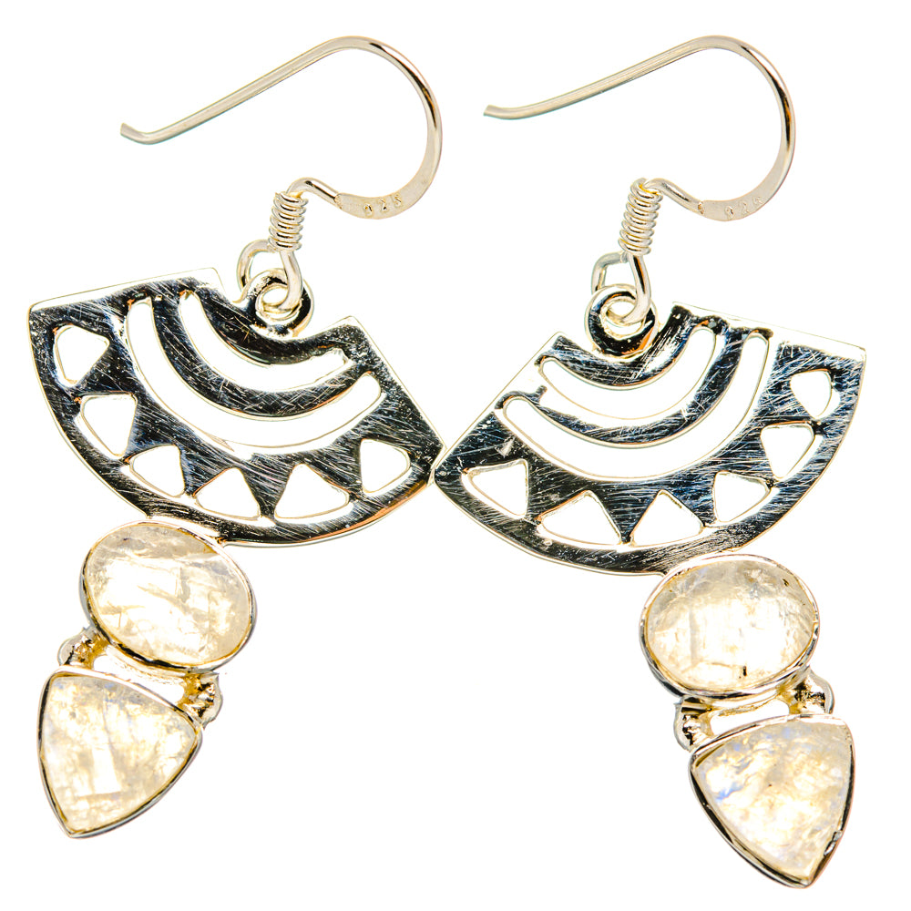 Rainbow Moonstone Earrings handcrafted by Ana Silver Co - EARR427329 - Photo 2