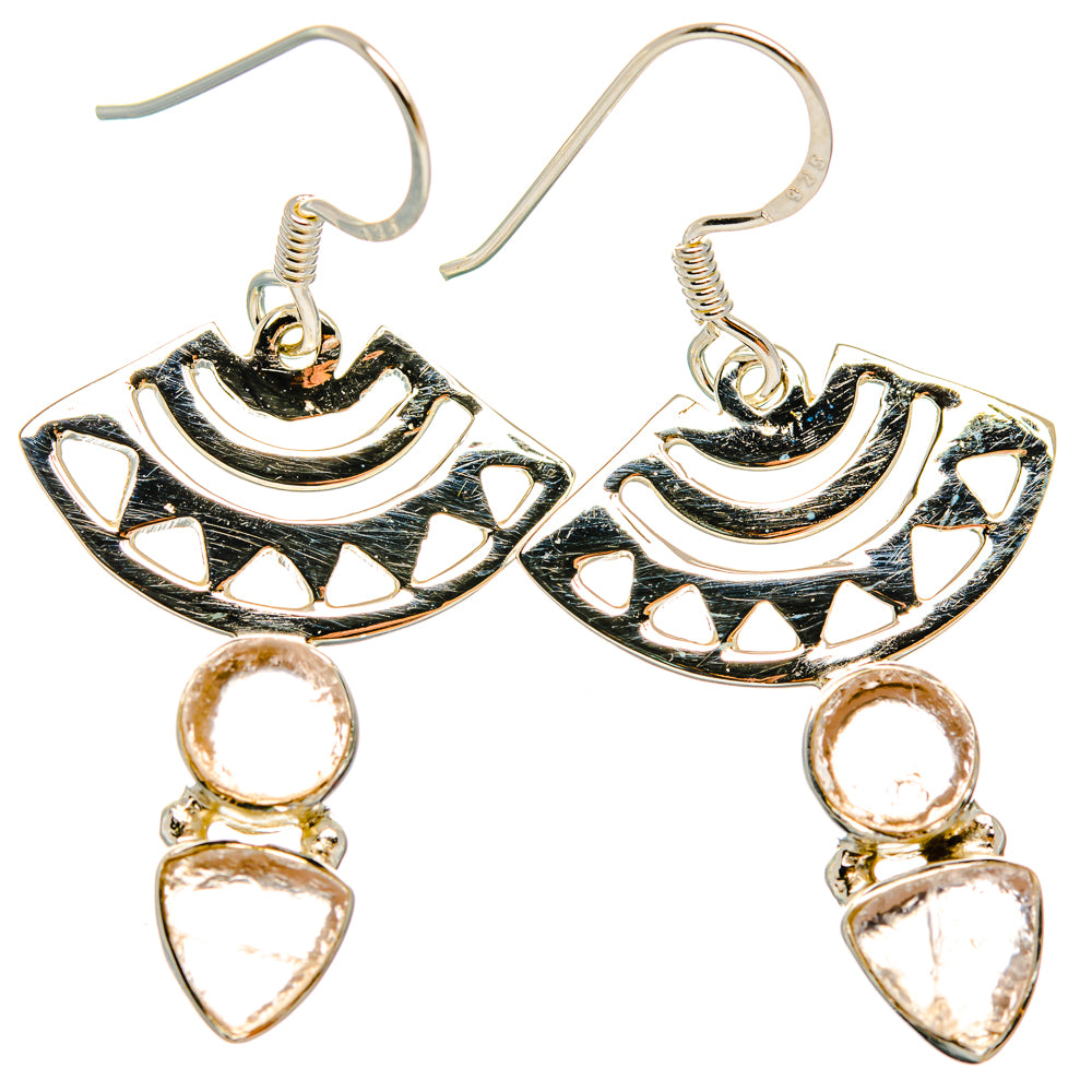 Rose Quartz Earrings handcrafted by Ana Silver Co - EARR427347 - Photo 2