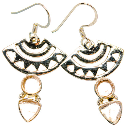 Rose Quartz Earrings handcrafted by Ana Silver Co - EARR427347 - Photo 2