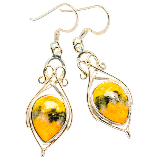 Bumble Bee Jasper Earrings handcrafted by Ana Silver Co - EARR427349 - Photo 2