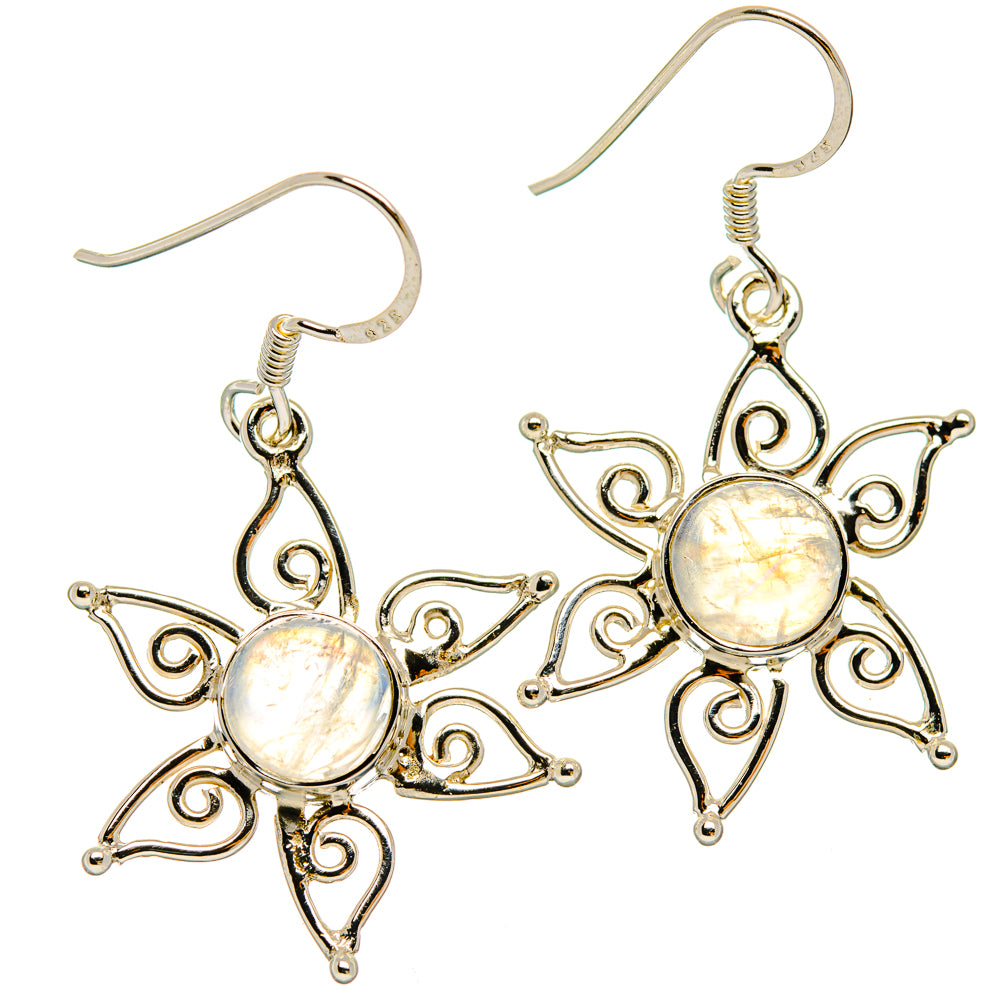 Rainbow Moonstone Earrings handcrafted by Ana Silver Co - EARR427350 - Photo 2