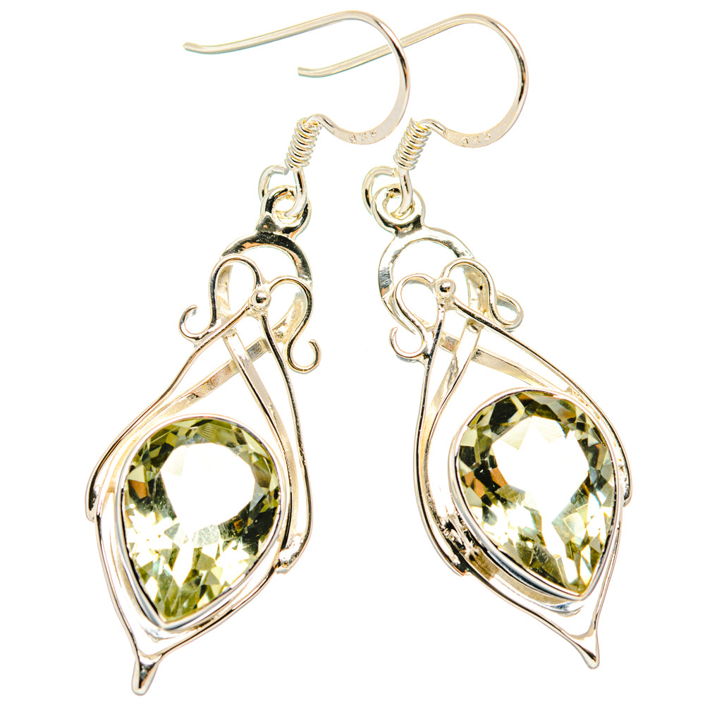 Green Amethyst Earrings handcrafted by Ana Silver Co - EARR427358 - Photo 2