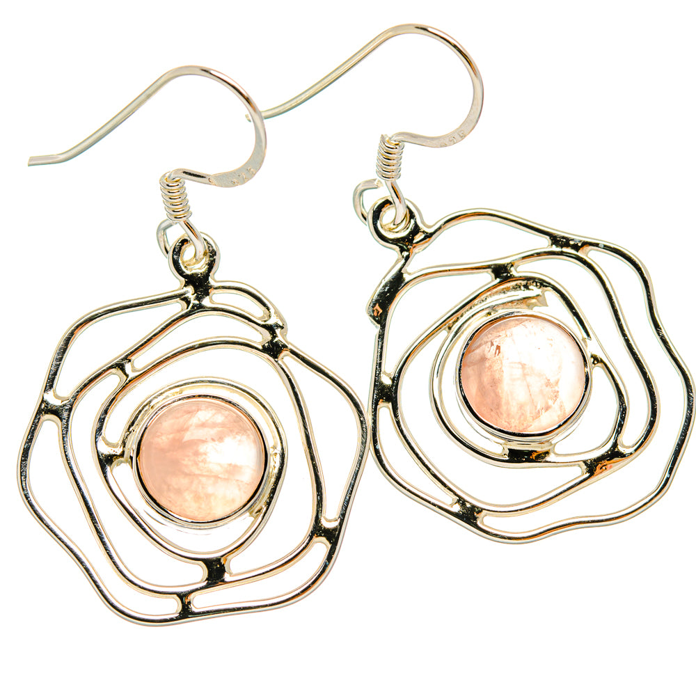 Rose Quartz Earrings handcrafted by Ana Silver Co - EARR427361 - Photo 2
