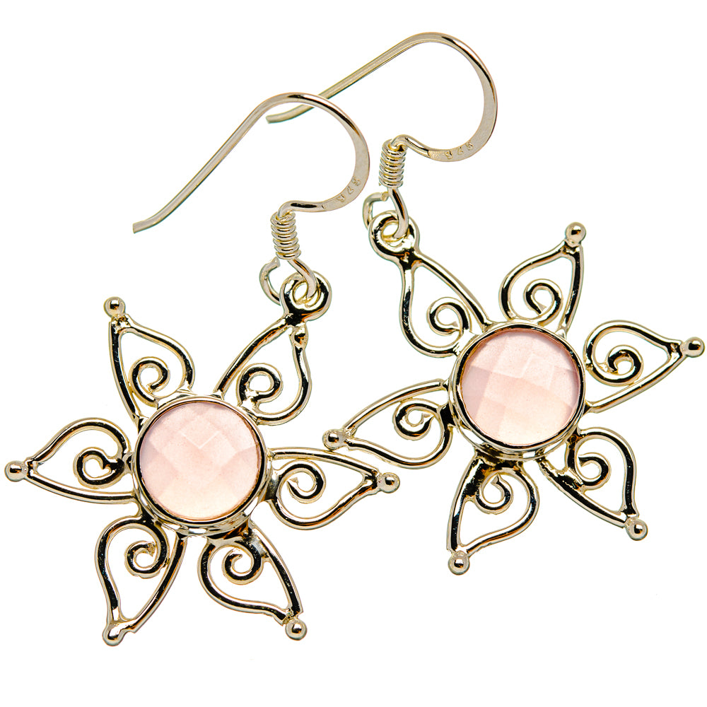 Rose Quartz Earrings handcrafted by Ana Silver Co - EARR427369 - Photo 2
