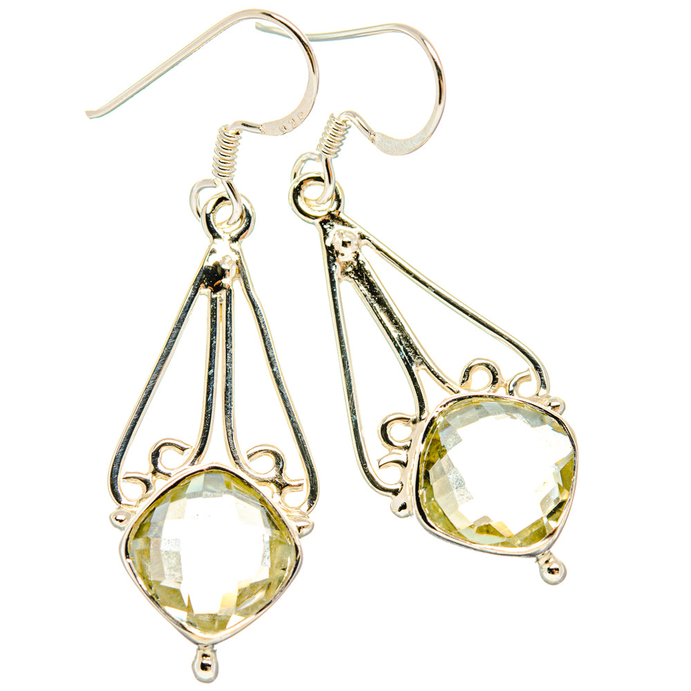 Green Amethyst Earrings handcrafted by Ana Silver Co - EARR427372 - Photo 2