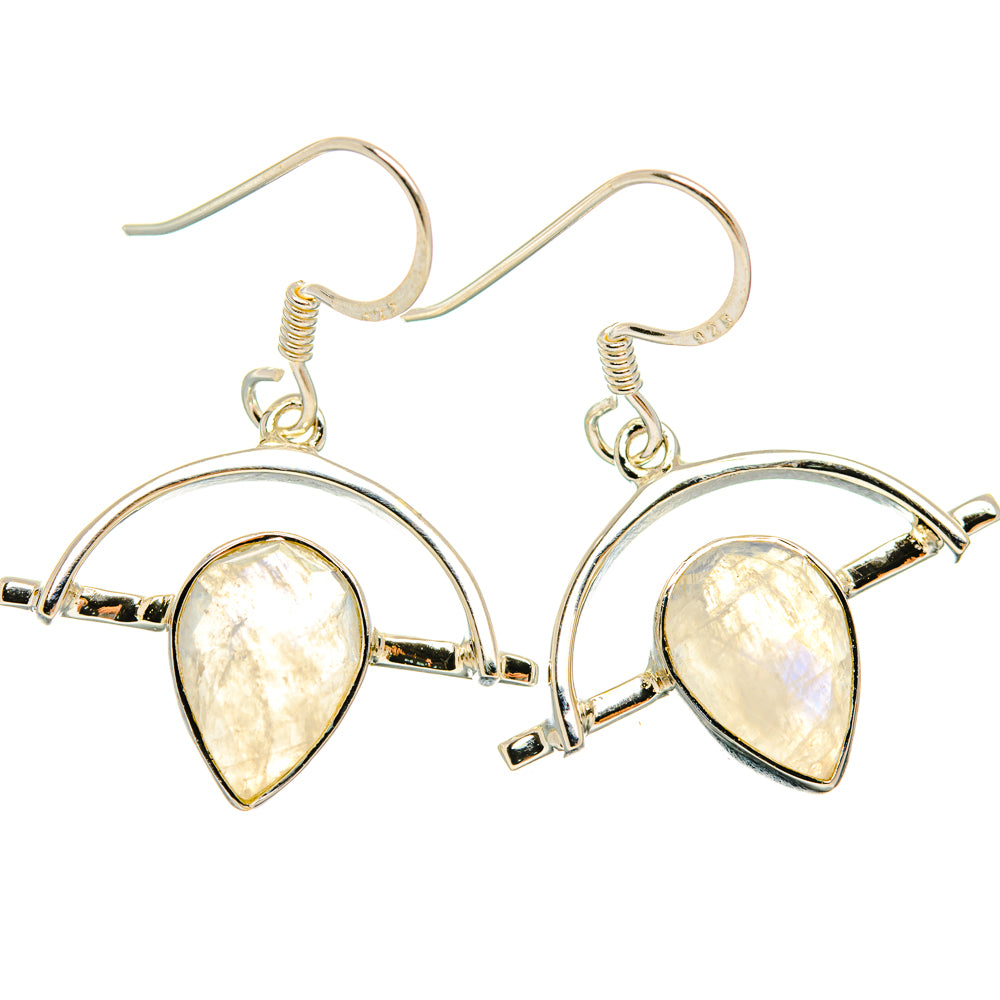 Rainbow Moonstone Earrings handcrafted by Ana Silver Co - EARR427373 - Photo 2
