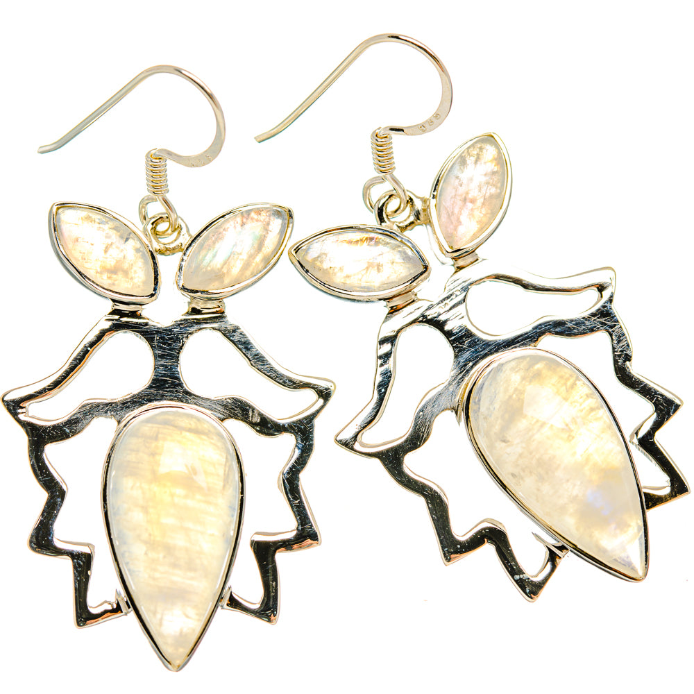 Rainbow Moonstone Earrings handcrafted by Ana Silver Co - EARR427377 - Photo 2