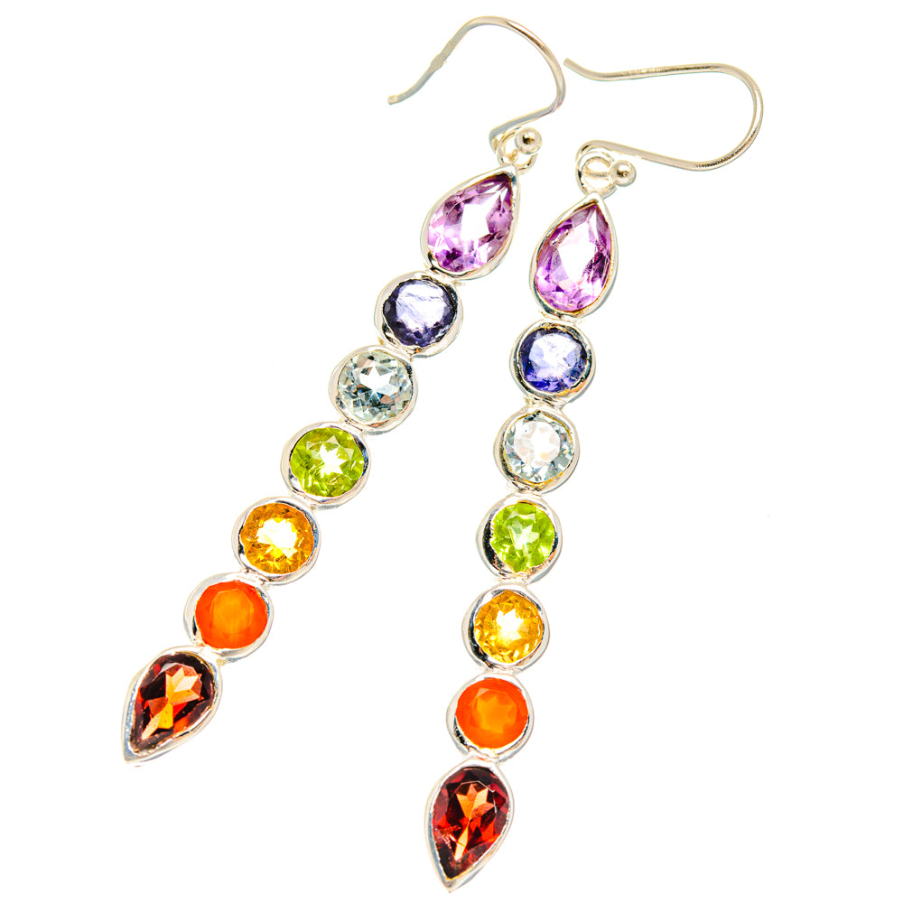 Rainbow Chakra Earrings handcrafted by Ana Silver Co - EARR427392 - Photo 2