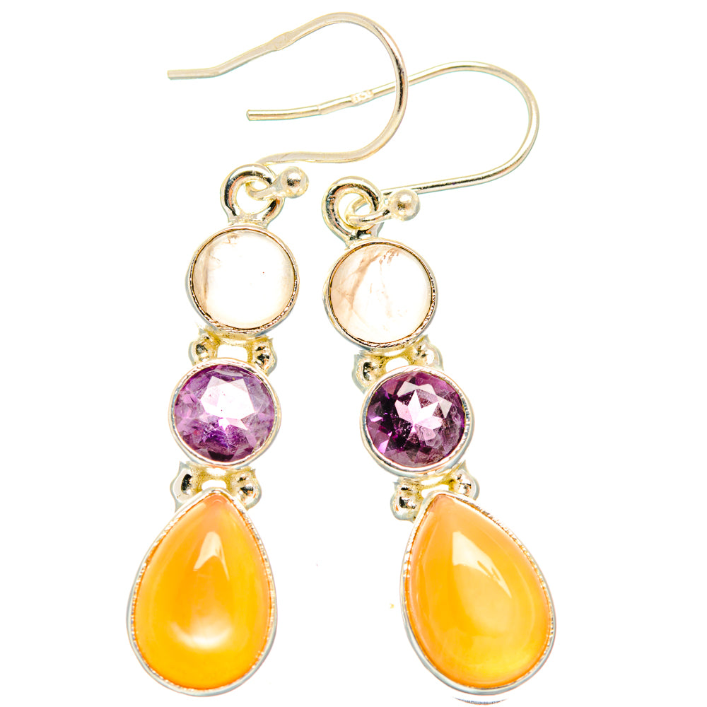 Sunstone Earrings handcrafted by Ana Silver Co - EARR427398 - Photo 2
