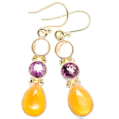 Sunstone Earrings handcrafted by Ana Silver Co - EARR427398 - Photo 2