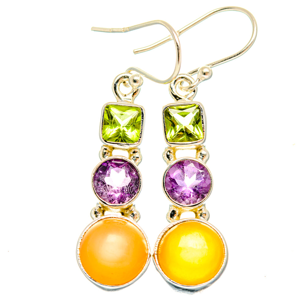 Sunstone Earrings handcrafted by Ana Silver Co - EARR427411 - Photo 2