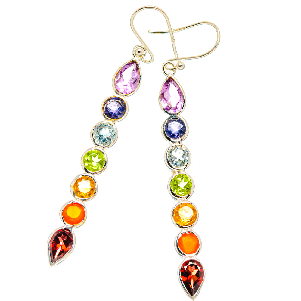 Rainbow Chakra Earrings handcrafted by Ana Silver Co - EARR427430 - Photo 2