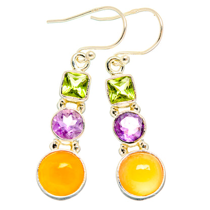 Peach Moonstone Earrings handcrafted by Ana Silver Co - EARR427431 - Photo 2