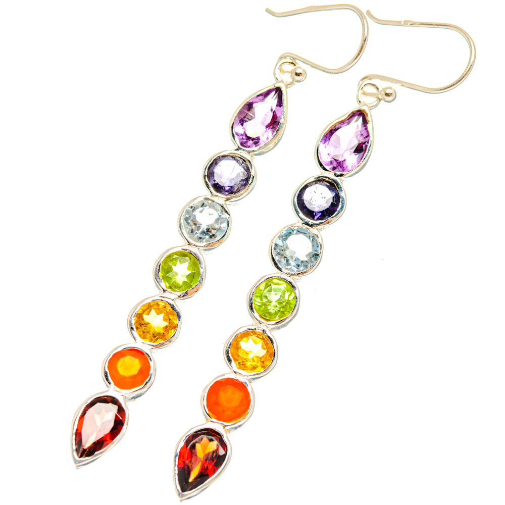 Rainbow Chakra Earrings handcrafted by Ana Silver Co - EARR427478 - Photo 2
