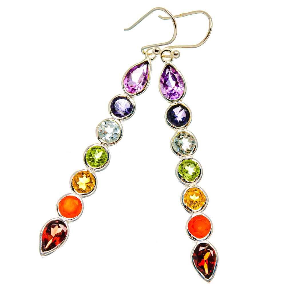 Rainbow Chakra Earrings handcrafted by Ana Silver Co - EARR427516 - Photo 2