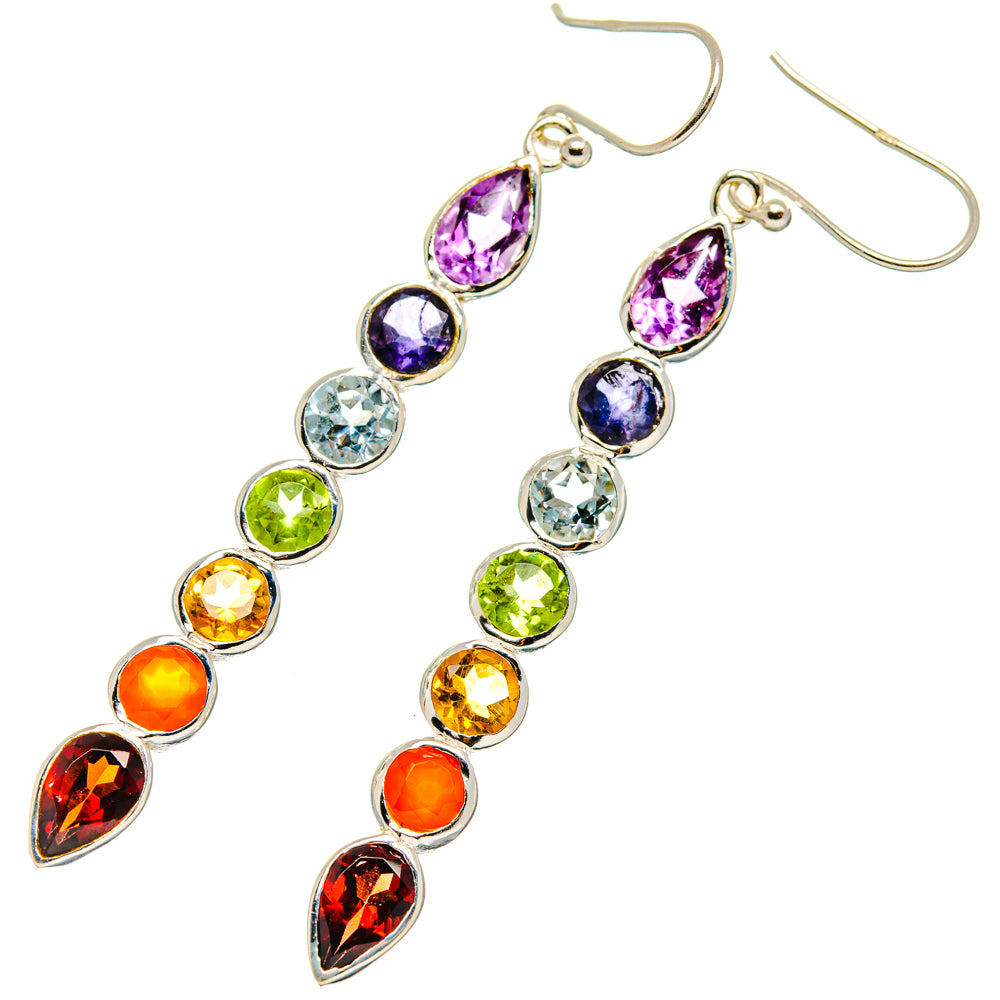 Rainbow Chakra Earrings handcrafted by Ana Silver Co - EARR427532 - Photo 2