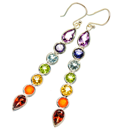 Rainbow Chakra Earrings handcrafted by Ana Silver Co - EARR427536 - Photo 2