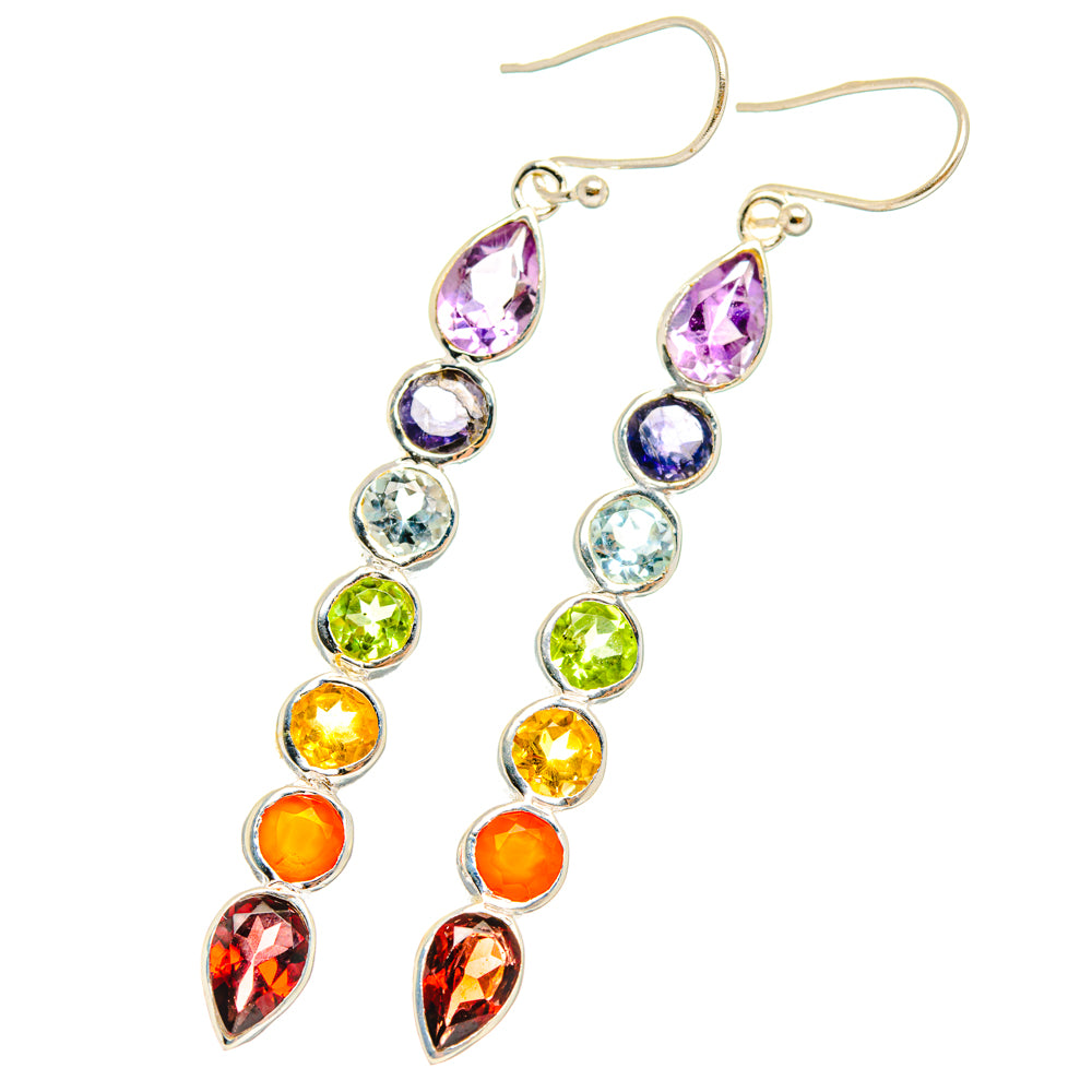 Rainbow Chakra Earrings handcrafted by Ana Silver Co - EARR427582 - Photo 2