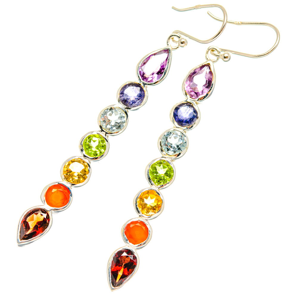 Rainbow Chakra Earrings handcrafted by Ana Silver Co - EARR427586 - Photo 2