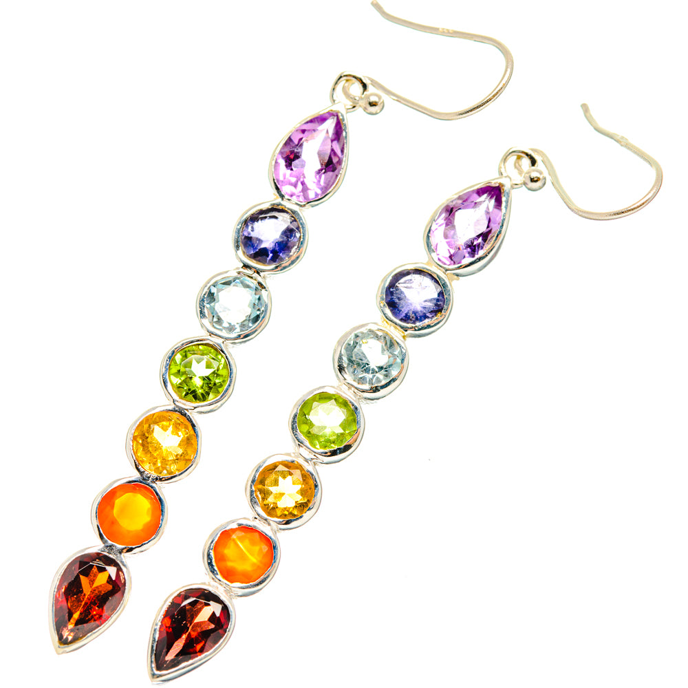Rainbow Chakra Earrings handcrafted by Ana Silver Co - EARR427617 - Photo 2