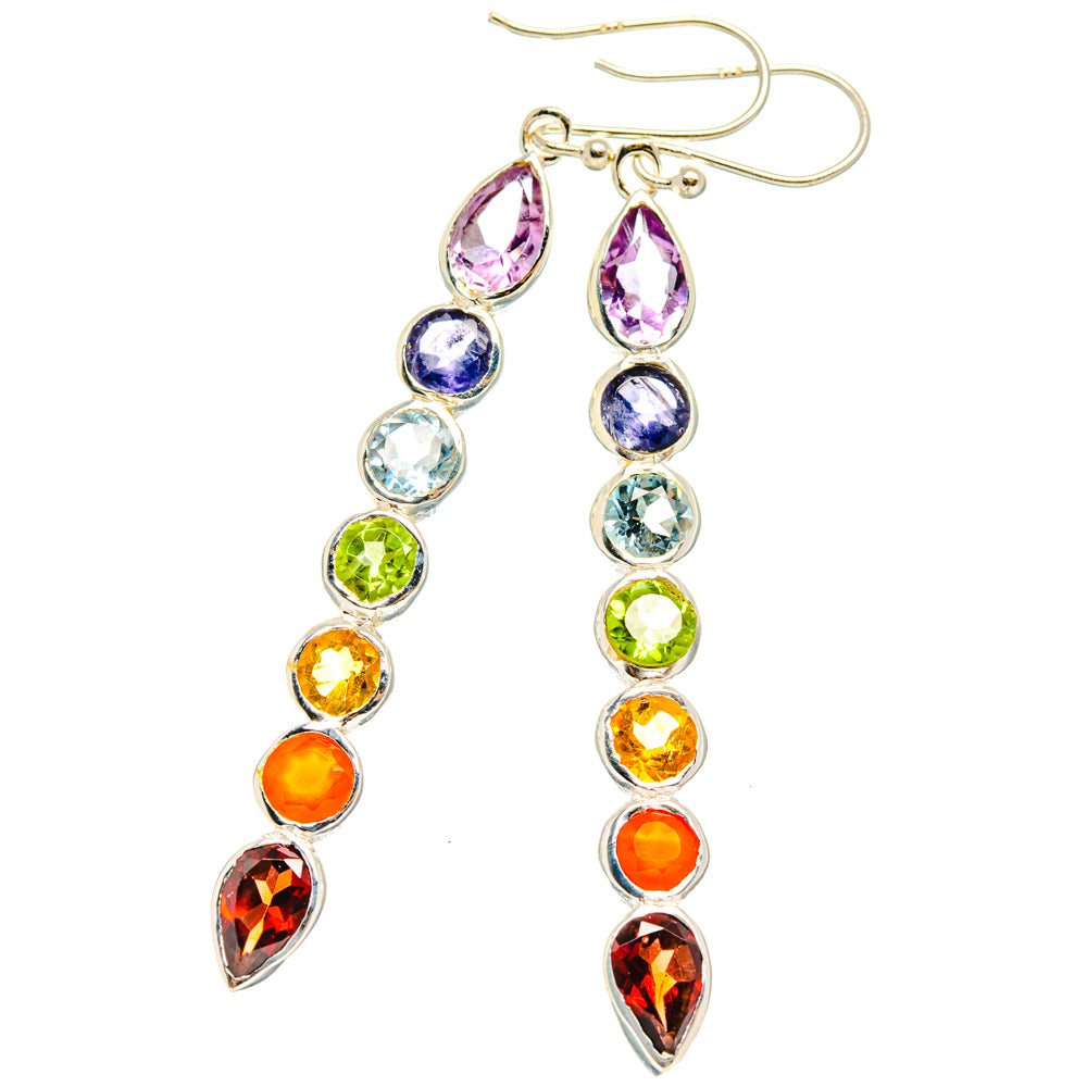 Rainbow Chakra Earrings handcrafted by Ana Silver Co - EARR427632 - Photo 2