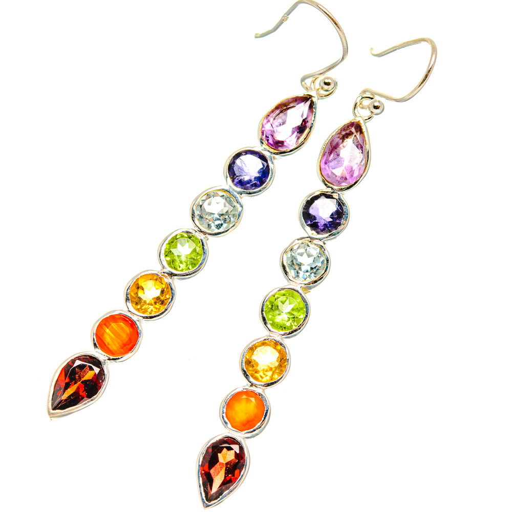 Rainbow Chakra Earrings handcrafted by Ana Silver Co - EARR427661 - Photo 2