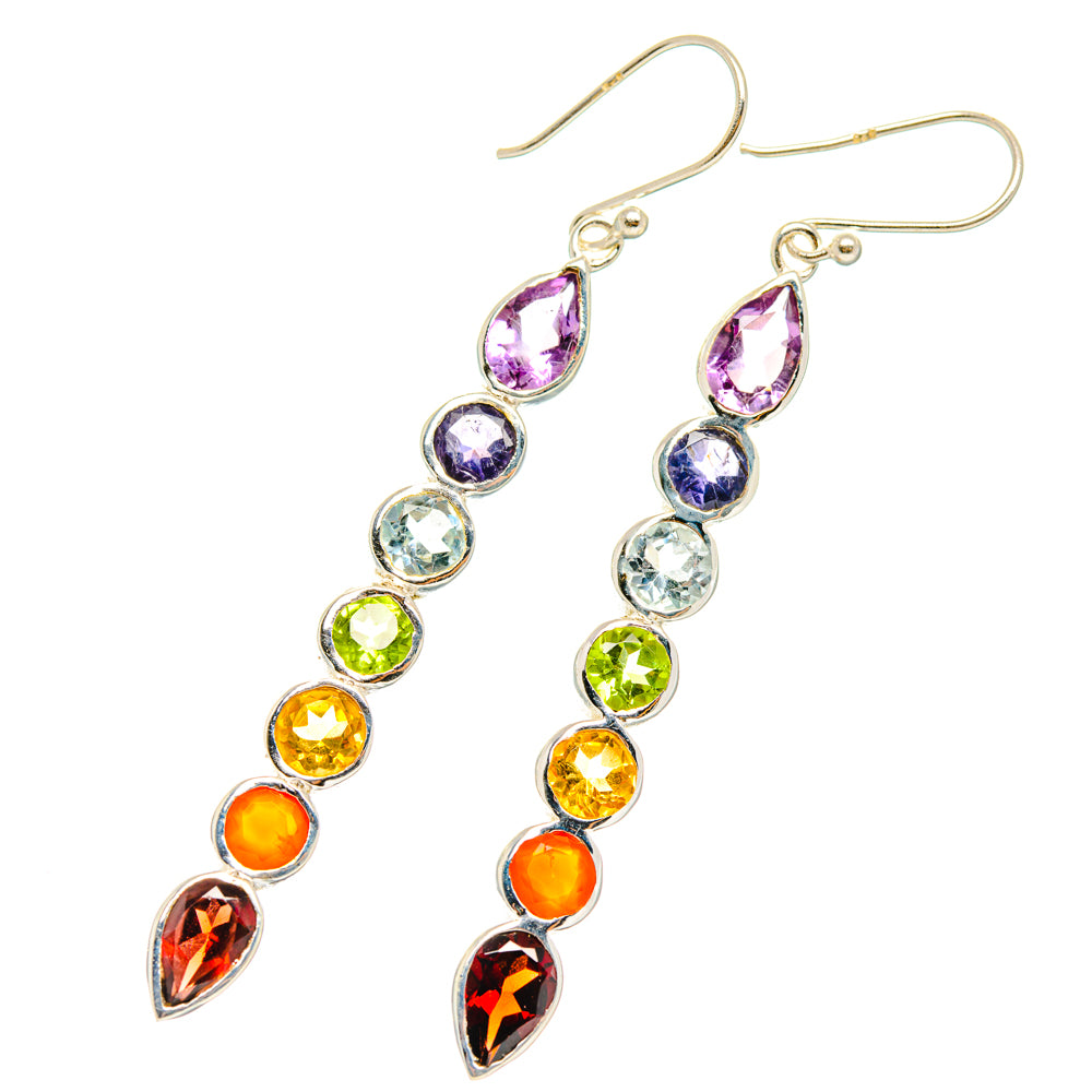 Rainbow Chakra Earrings handcrafted by Ana Silver Co - EARR427675 - Photo 2