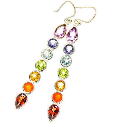 Rainbow Chakra Earrings handcrafted by Ana Silver Co - EARR427682 - Photo 2