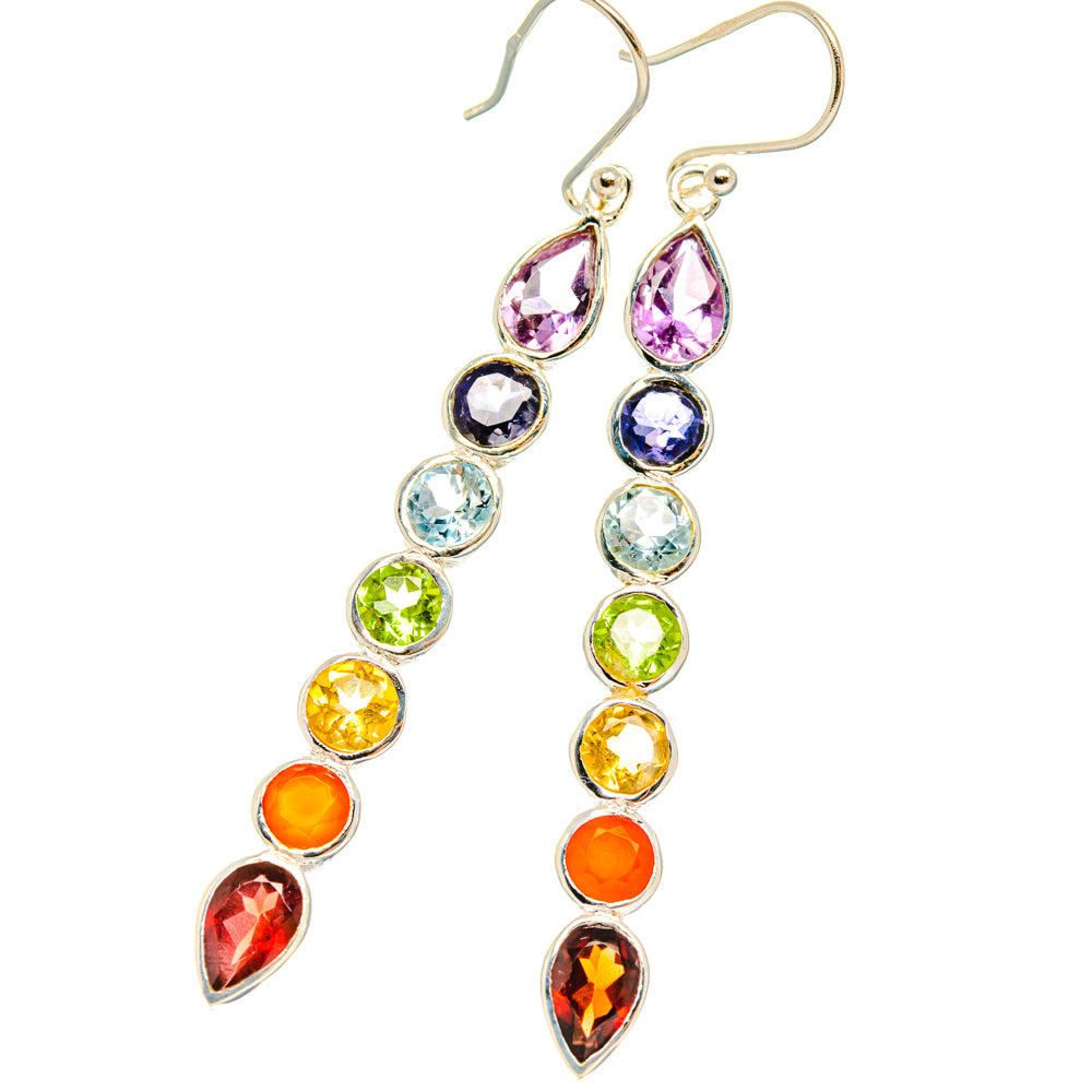 Rainbow Chakra Earrings handcrafted by Ana Silver Co - EARR427686 - Photo 2