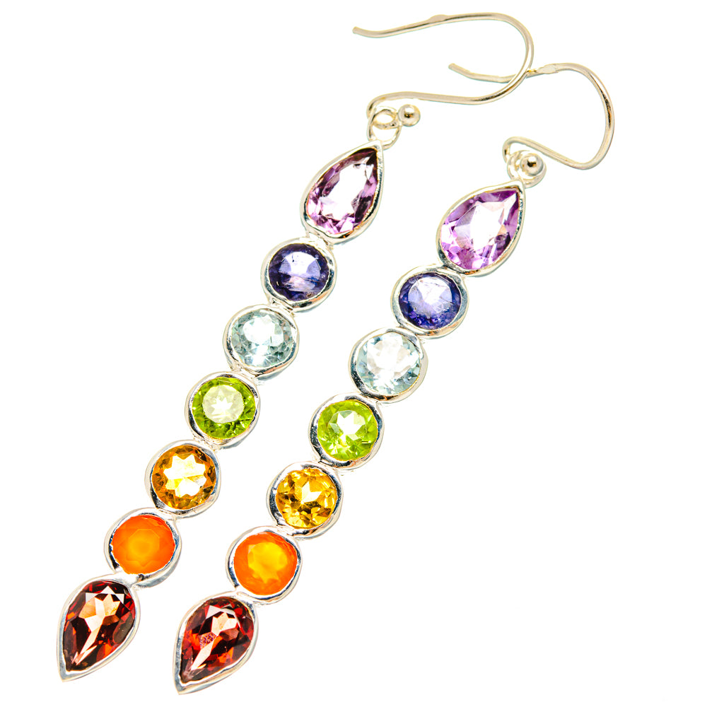 Rainbow Chakra Earrings handcrafted by Ana Silver Co - EARR427708 - Photo 2