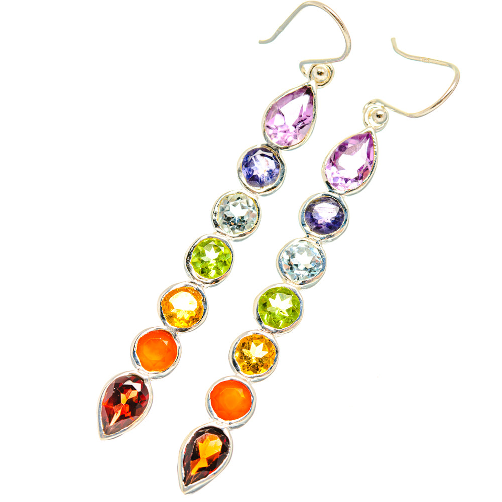 Rainbow Chakra Earrings handcrafted by Ana Silver Co - EARR427728 - Photo 2