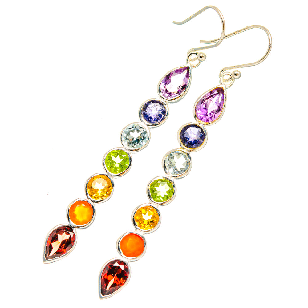 Rainbow Chakra Earrings handcrafted by Ana Silver Co - EARR427734 - Photo 2