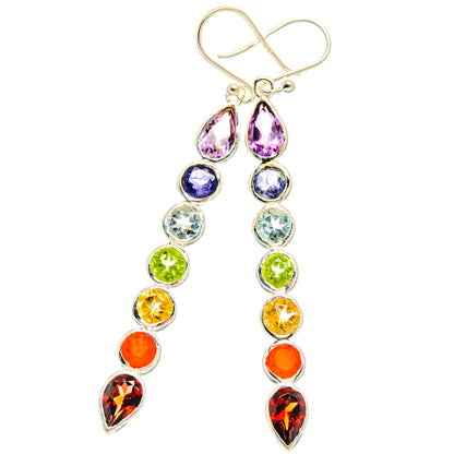 Rainbow Chakra Earrings handcrafted by Ana Silver Co - EARR427757 - Photo 2