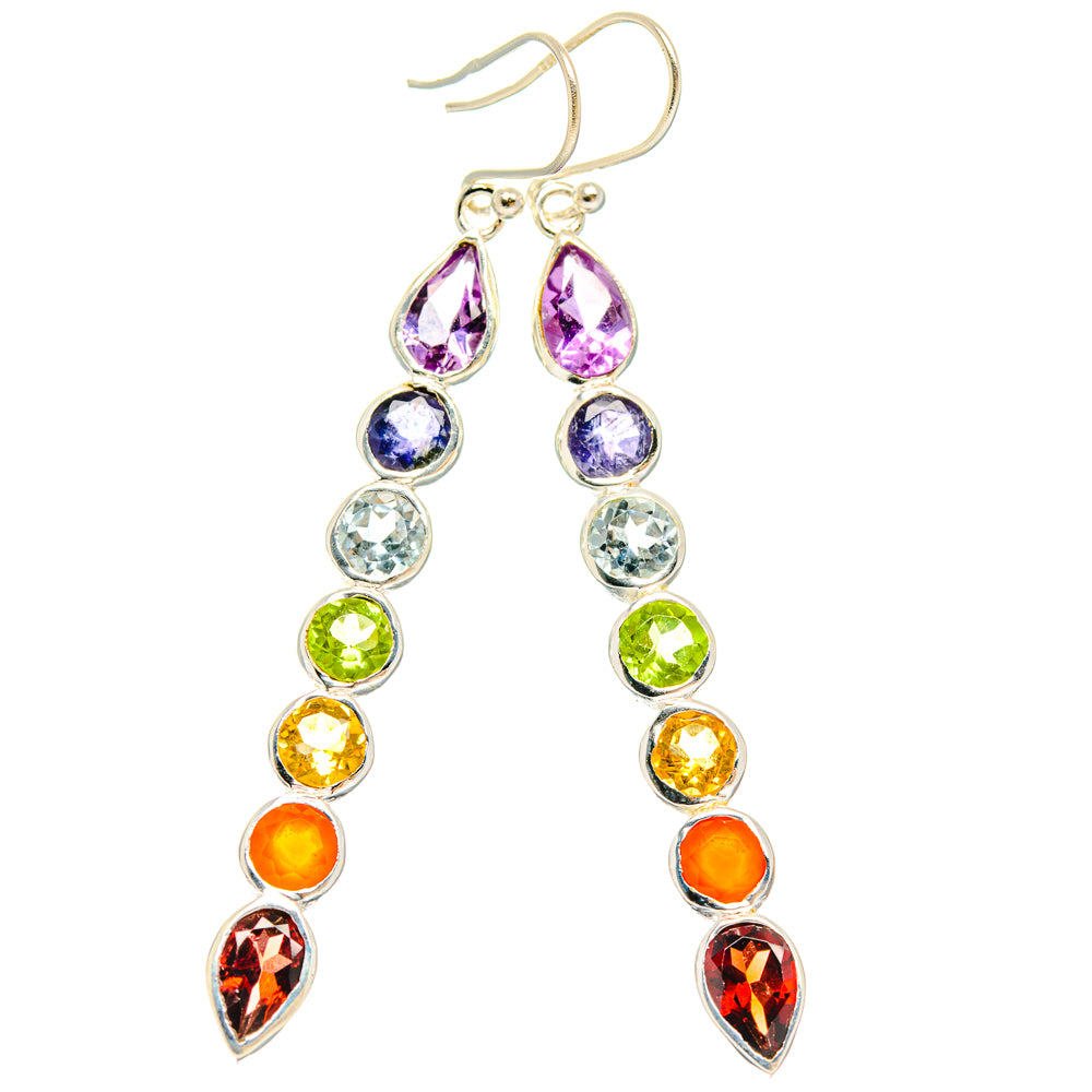 Rainbow Chakra Earrings handcrafted by Ana Silver Co - EARR427768 - Photo 2