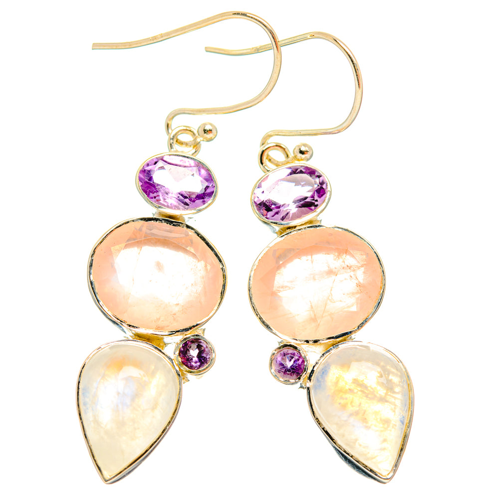 Rose Quartz Earrings handcrafted by Ana Silver Co - EARR427795 - Photo 2
