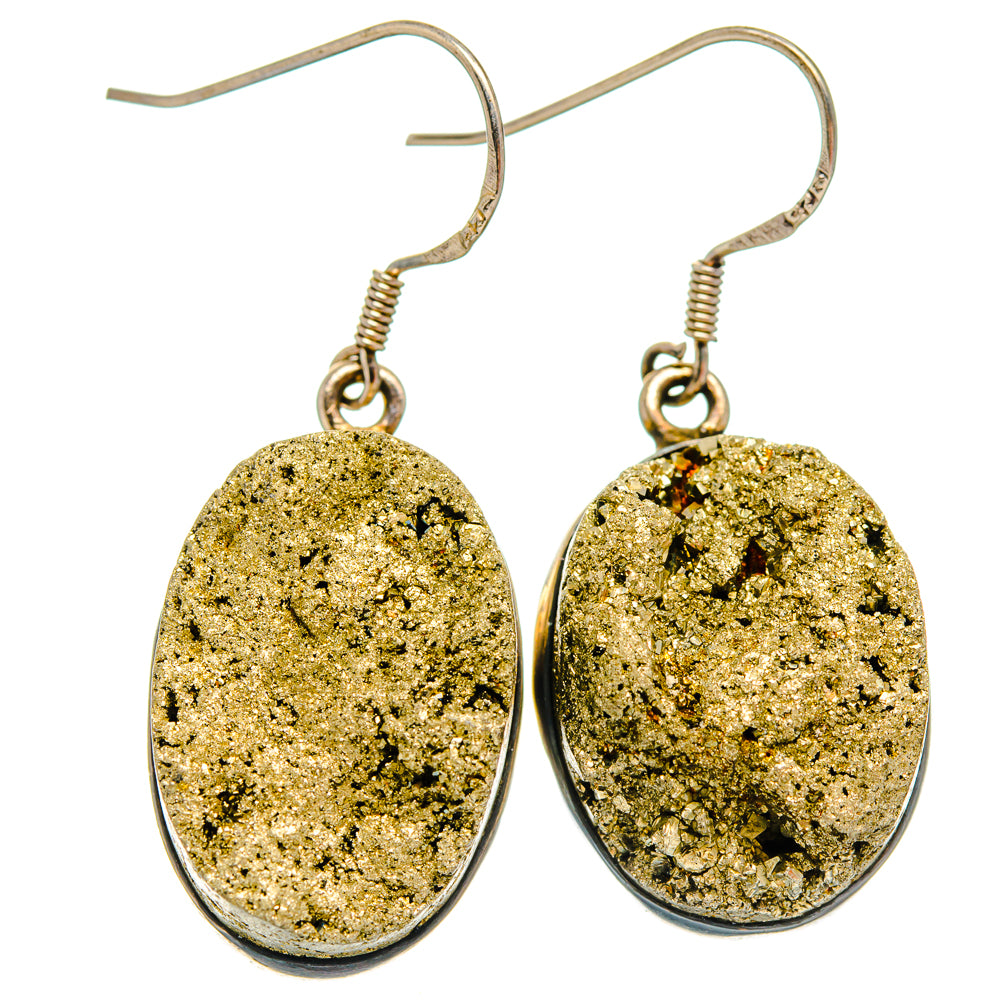 Pyrite Agate Earrings handcrafted by Ana Silver Co - EARR427819 - Photo 2