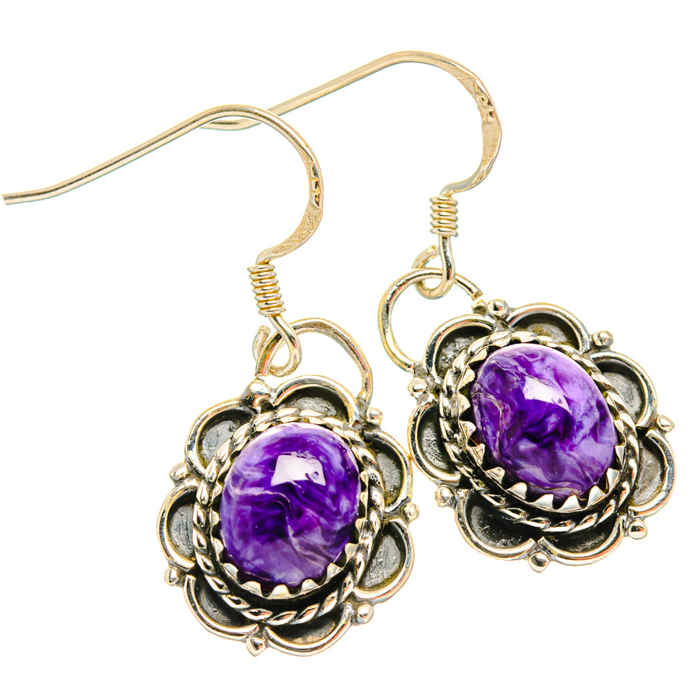 Charoite Earrings handcrafted by Ana Silver Co - EARR427820 - Photo 2