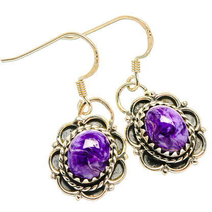 Charoite Earrings handcrafted by Ana Silver Co - EARR427820 - Photo 2
