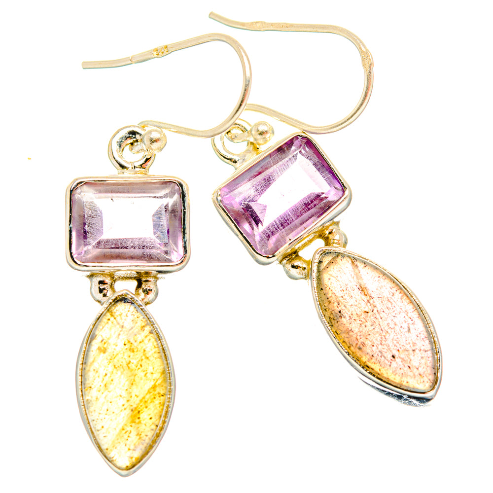 Rainbow Moonstone Earrings handcrafted by Ana Silver Co - EARR427834 - Photo 2