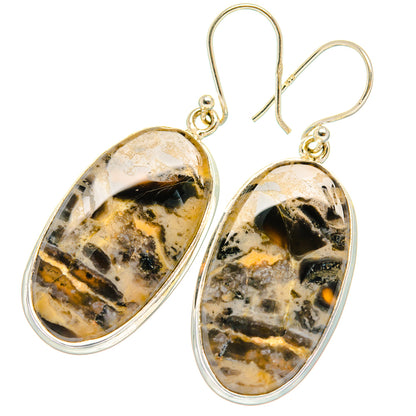 Tiger Dendrite Agate Earrings handcrafted by Ana Silver Co - EARR427844 - Photo 2